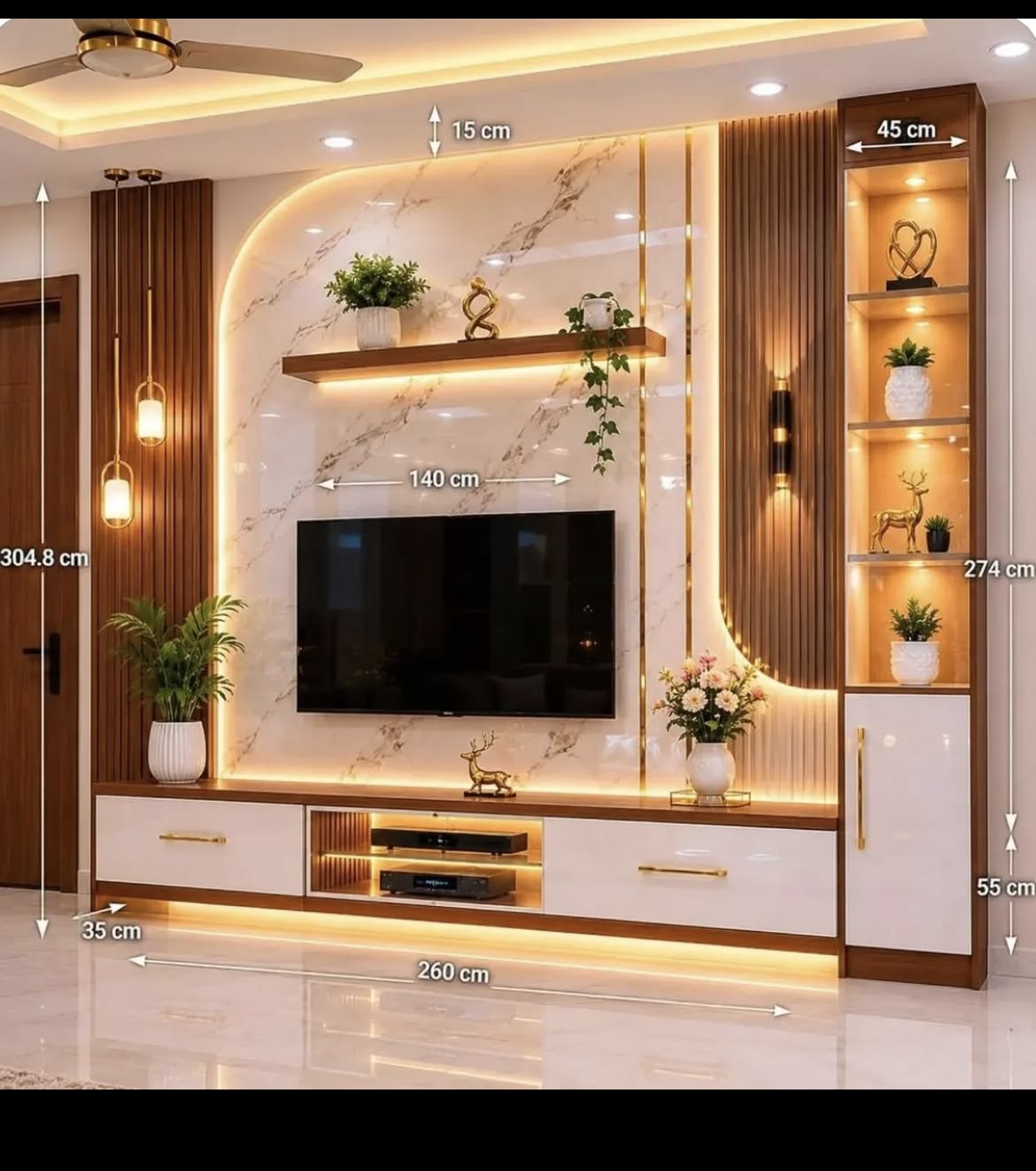 Rack TV Moderno con Repisas